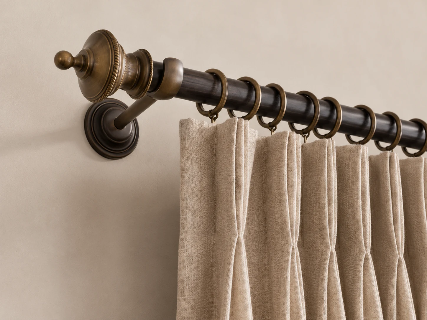 Decorative drapery hardware